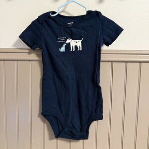 Carter's Short Sleeve Onesie | 24M | Navy Blue with Dog Graphic